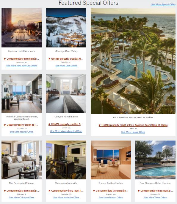 アメリカのアメックスプラチナファインホテルズアンドリゾーツのトップ画像
